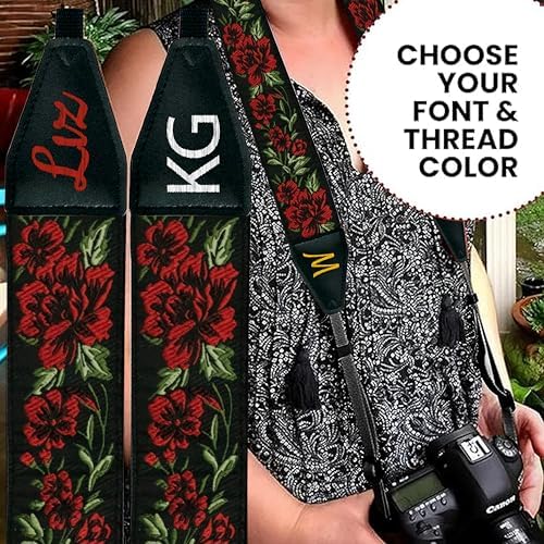 Art Tribute Camera Strap Personalized With Name - Shoulder, Crossbody & Neck Camera Strap for Photographers, Fits All Cameras, Canon Nikon Sony Fujifilm, Padded Strap W/Quick Release & Leather Ends - Image 5