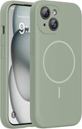 miracase Compatible with iPhone 15 Case, [Soft Anti-Scratch Microfiber Lining], Liquid Silicone Case Gel Rubber Shockproof Drop Protection Phone Case for iPhone 15, Patina Green by Miracase
