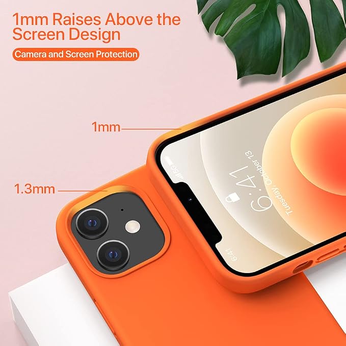 Miracase Silicone for iPhone 12 Case and iPhone 12 Pro Case, Orange | Liquid Silicone Gel Rubber Shockproof Drop Protection Phone Case for iPhone 12/12 Pro 6.1 inch - Image 5