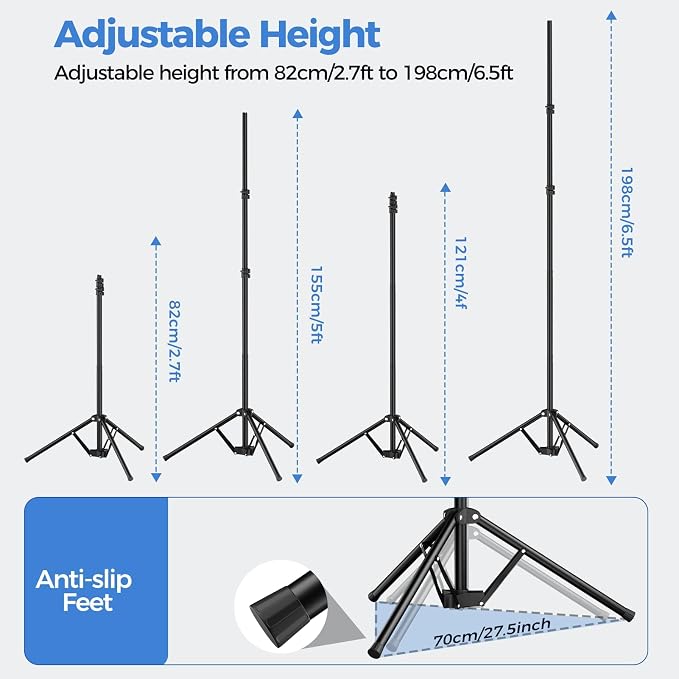 EMART 5 * 6.5ft White Photo Backdrop Stand Kit with T-Shape Stand | Portable lightweight T-shaped metal stand for easy setup，suitable for portrait photography, live streaming, content recording - Image 3