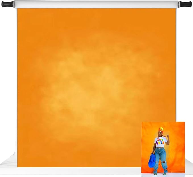 Kate Orange Photography Backdrops Abstract Photo Backdrop Poratrait Background for Photoshoot, 8x8ft by KateBackdropforPhotography