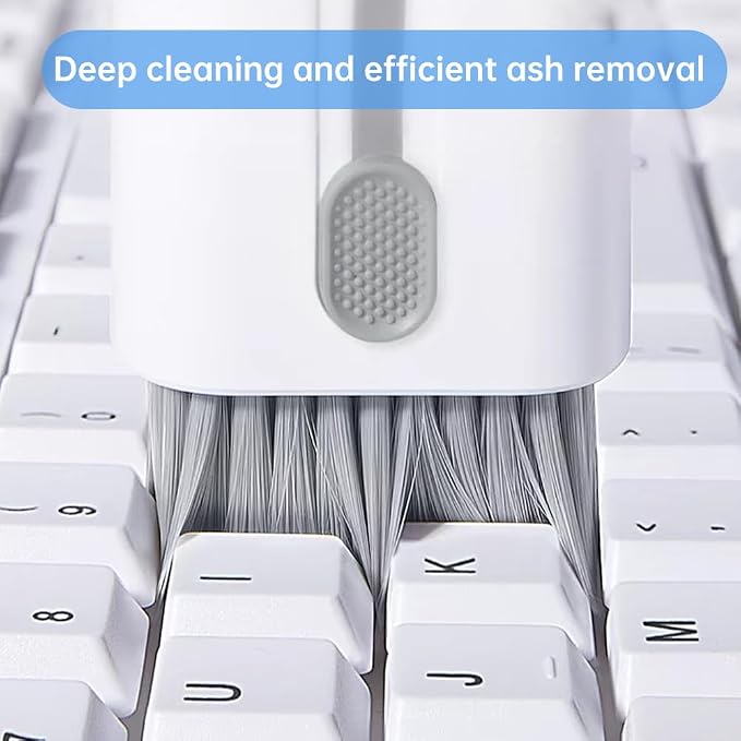 7 in 1 Laptop Cleaning Kit Keyboard Cleaner,Computer Screen Cleaning Brush Tool,Computer Tools Kit Corner Gap Duster Keycap Puller(Color:Grey) - Image 4