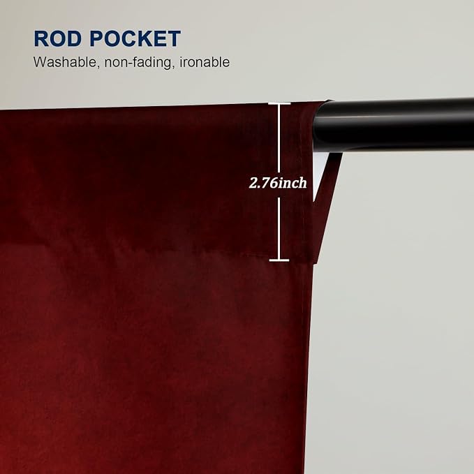 8x10ft Abstract Dark Red Photography Backdrop for Professional Studio Backgrounds Retro Red Photo Backdrop Prop Portrait Photo Backdrops for Photoshoot Ombre Backdrop Curtains Rod Pocket on Top - Image 6