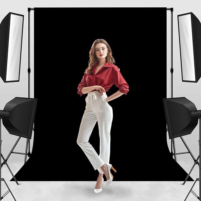 Black Photo Backdrop Professional Photography Background Cloth 6x9ft | Seamless Design eliminates Wrinkle Portrait Photography Wedding Dark Theme Decorations - Image 5