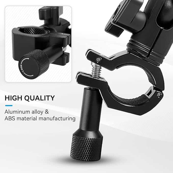 Super Clamp Camera Mount with 1/4" Screw Gopro Bike Mount Clamp | 1/4" Screw,Bike/Bicycle/Motorcycle Handlebars Mount,Compatible with DSLR Camera/Gopro/LED Lights/Ronin-M - Image 6
