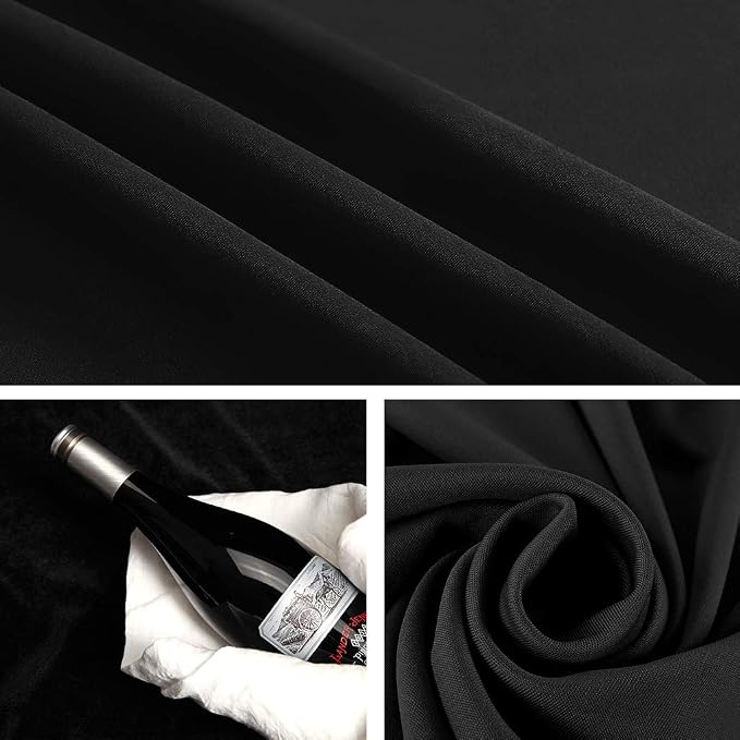 CPLIRIS 10x8ft Black Backdrop Background for Photography, High Density Polyester Fabric Photo Backdrop Curtain for Portrait Photoshoot, Party and Video - Image 2