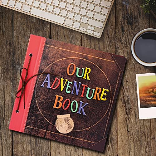 Scrapbook Photo Album, 12x12 Inch Our Adventure Book, 3D Embossed Words Hard Cover Movie Up Travel Album for Anniversary, Wedding, Baby Shower (Scrapbook-Letter) - Image 6