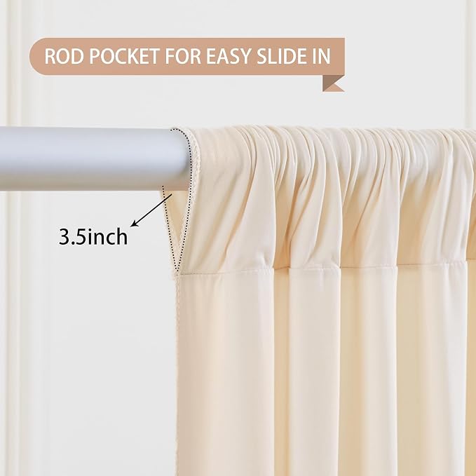 Champagne Backdrop Curtains 8 Panels - Wrinkle-Free Polyester Photography Drapes for Baby Shower & Birthday Party - 32 X 10FT - Image 5