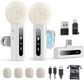 USB C Lavalier Microphone Wireless Mini Mic for Type-C Android Phone/Tablet/PC Video Recording Clip-on Mics with Rotatable Clip&Denoise Recording, Ideal for Vlog Tiktok Youtube Content Creator, White by GoorDik