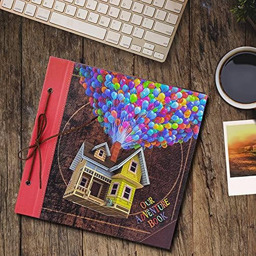 Scrapbook Photo Album, Our Adventure Scrap Book, 12 Inches by Inches Embossed Words Hard Cover Movie Up Travel Scrapbook for Anniversary, Wedding, Travelling, Baby Shower, etc (Scrapbook-Balloon) - Image 5