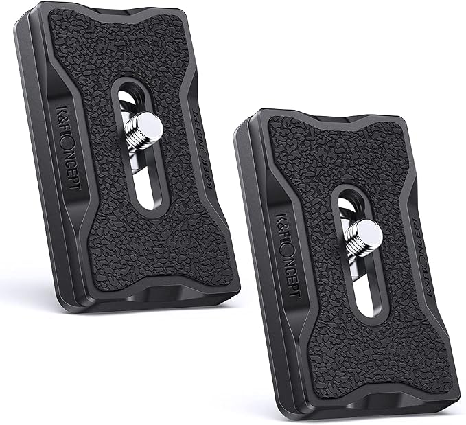 K&F CONCEPT Set of 2 Quick Release Plate Adapter 1/4 Inch | TP12 Release Plate Adapter for DSRL and Tripod Ball Joint by KFCONCEPT
