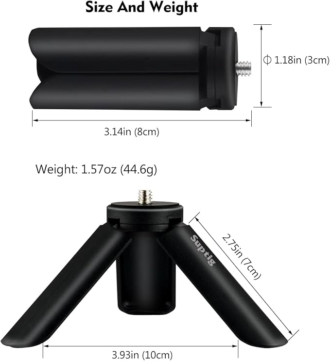 Suptig Tripod Mount, Silicone Non-Slip Desktop Mount for DJI Osmo Pocket 3, Osmo Pocket 3 Accessories(Black) - Image 5