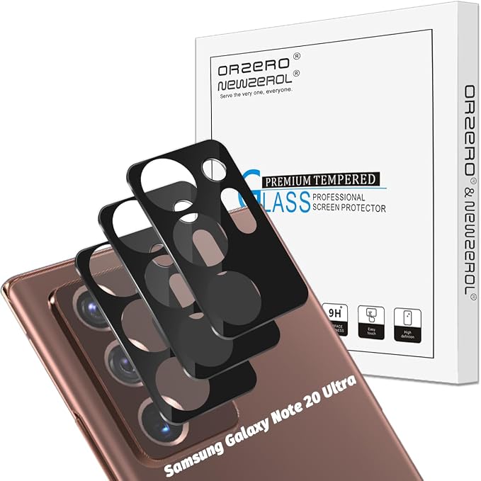 Orzero (3 Pack) Camera Lens Protector Compatible for Samsung Galaxy Note 20 Ultra (Not Affects Flash), Protector de Cámera 9 Hardness HD Anti-Scratch Full Coverage Bubble-Free by JumpIntoOrzeroLet%E2%80%99sExploreLikeNeverBefore