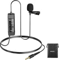 NEEWER 3.5mm TRRS Lavalier Lapel Microphone Plug & Play Mini Clip on Mic Omnidirectional Condenser for Camera Phone PC, Low Frequency Cut, Gain Control, Monitoring Headphone Jack, CM10 by Neewer