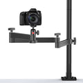 ULANZI Aluminum Camera Desk Stand Overhead Mount with Flexible Arm | 27.6in Center Shaft, 29.5in Extending Arm, Load 4.41lb, 3-Stage Adjustment, 360° Ball Head, for DSLR Ring Light Webcam by JUSMODirect