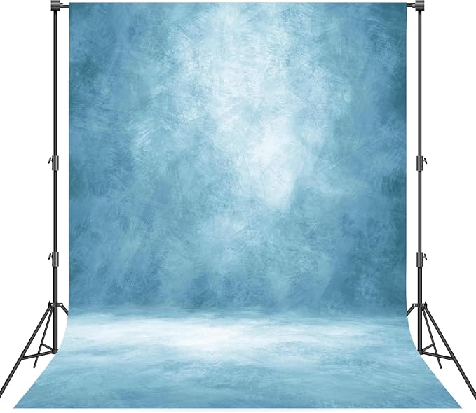 Abstract Photography Backdrop for Photoshoot 6x8ft, Light Blue,No Stand | Professional,Polyester Fabric,Roller Pocket on Top,Vintage Portrait Photo Props Booth Background,Photoshoot Studio by Haboke