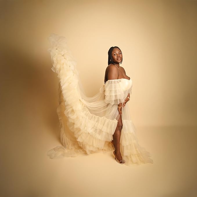 Kate Seamless Paper Backdrop for Photography Beige Cream Backdrop Paper (53''x32.8' Ivorine) - Image 3