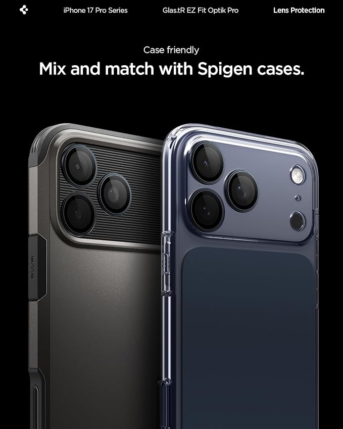 Spigen Camera Lens Protector for iPhone 17 Pro Max / 17 Pro - Blue Titanium | GlasTR EZ Fit Optik Pro, 9H+Tempered glass, Scratch resistant, Auto-align tray, Original photo quality, Case-friendly, 2Pack - Image 7