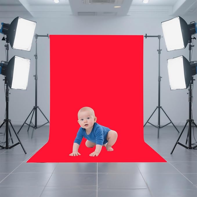 Red Photography Backdrop for Photoshoot, Fabric 3x5ft | Versatile Studio Photo Backgrounds, Non Reflective, Easy to Use, for Portraits, Product, Party, Video Creation - Image 2