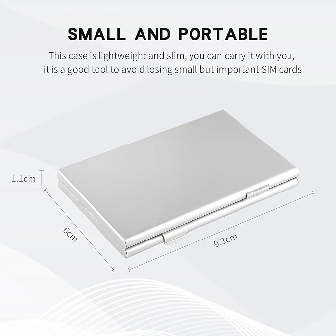 Aluminum SIM Card Case, 24Slots Ultrathin SIM Card Holder, Fit for 24 Micro sim Card, Silver - Image 3
