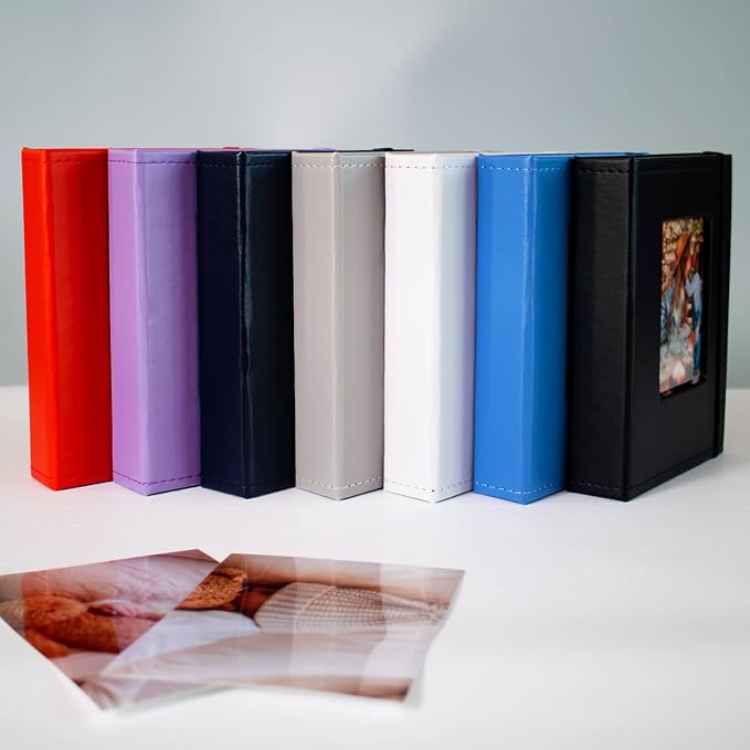 Small Photo Album 4x6, Pack of 2 Leather Photo Book, Each Mini 26-Page Album Holds 52 Photos, Art Presentation Folder for Postcards & Picture Storage - Image 6