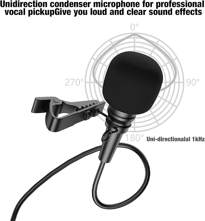 Professional Unidirectional Super Cardioid Lavalier Lapel Microphone - for Interview, Stage, Studio & Live Performances - Mini XLR 4 Pin TA4F Plug - Image 2