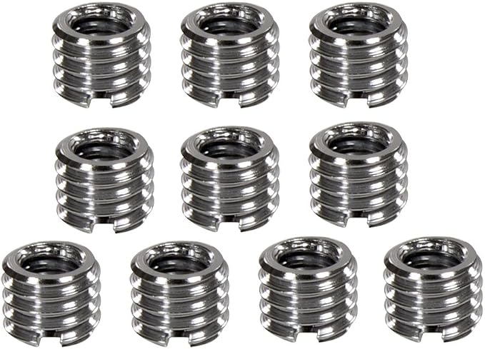 Foto&Tech Metal 1/4 inch to 3/8 inch Tripod Thread Adapter, Easy Mount Convert Screw Adapter for Tripod Monopod Ballhead, Reducer Bushing for Camera Video Equipment DSLR SLR Mic Boom Stand (10 Piece) by FOTO%26TECH