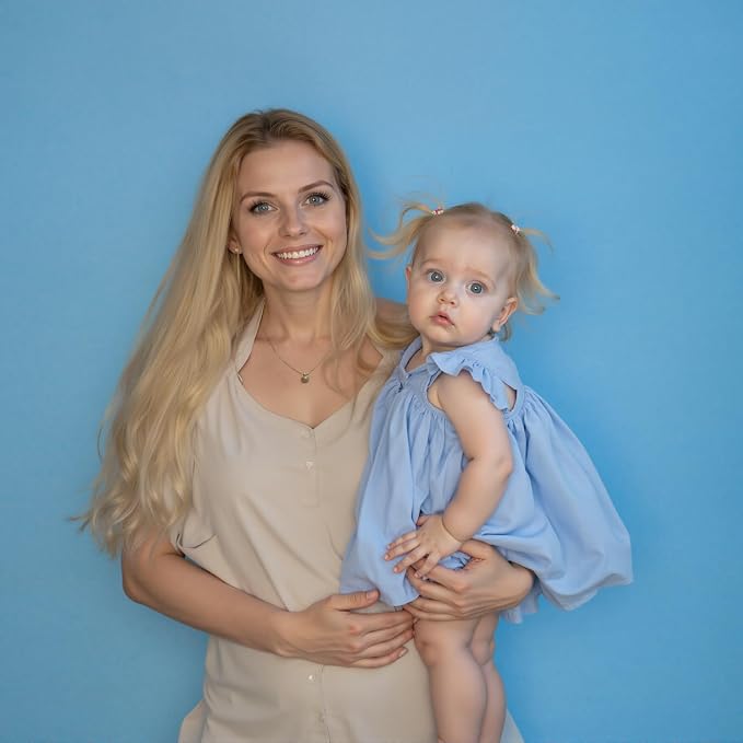 Kate Seamless Paper Backdrop for Photography Blue Seamless Backdrop Paper (86''x32.8' Lite Blue) - Image 4
