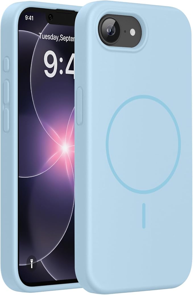 miracase Magnetic for iPhone 17e Case & iPhone 16e Case, [Soft Anti-Scratch Microfiber Lining], Compatible with MagSafe, Silicone Shockproof Protection Phone Case for iPhone 17e/16e, Clove Purple by Miracase