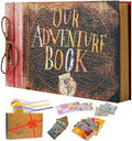 Adventure Book Scrapbook DIY Handmade Retro Style Travel Souvenir, 11.92 x 7.62" Embossed Lettering Scrapbook Inspired by 'Up', Memory Book For Anniversary Wedding,Travelling,Valentine's Day Gifts by Unknown