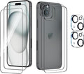 Front and Back Protector for iPhone 15 + Camera Lens Protector | (2+2+2) 9H Hardness, Easy to Install with Alignment Tool,Case Friendly by BIGFLYANTS