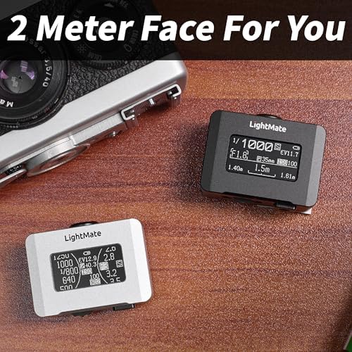 LightMate Lite 2R Light Meter, 30°FOV High Precision Ambient Light Digital Exposure Meter, 0.96in Large OLED Screen, Ultra-Compact 1.24oz, Rechargeable 20H Battery Life, for Film Leica Cameras, Sliver - Image 4