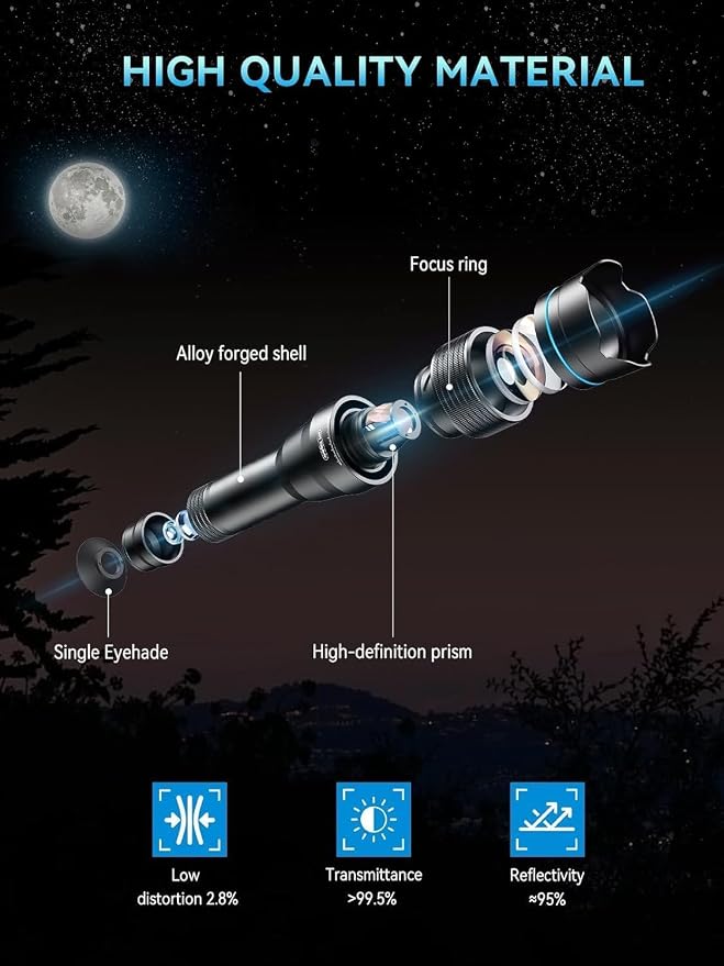 MIAO LAB 28X HD Telephoto Lens for iPhone/Samsung/Android | High Power Telephoto Camera Lens, Universal Smartphone Compatibility - Image 3