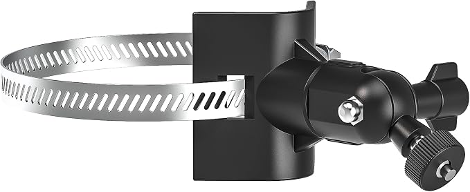 Universal Adjustable Stainless Mount Bracket Outdoor Security Camera 360 Degree Hoop Hose Clamp Pipe Poles Mount No-Drill Holes Compatible with Reolink/Nest/Arlo/Eufy/Wyze and Other Camera (Black) - Image 2