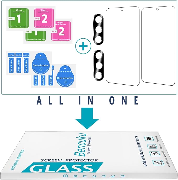 2+2 Pack Screen Protector for Samsung Galaxy S24 Tempered Glass | with Camera Lens Protector, Fingerprint Unlock Compatible, 9H Hardness, Anti Scratch, Bubble Free - Image 7