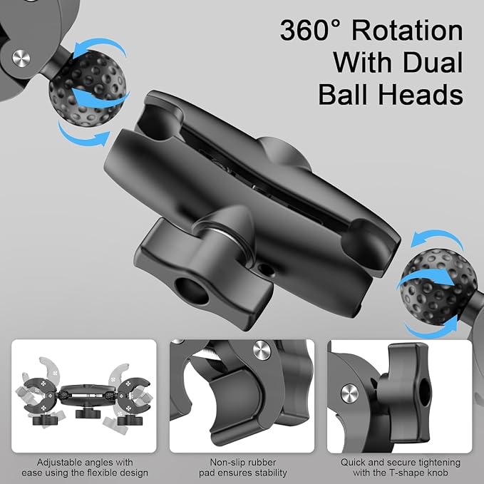 2 Pcs SuperClamp Double Camera Clamp with Dual Mount Bracket and Magic Arm Ball Head - Versatile Photography Accessory for Light Stands, Reflectors, Umbrellas, Tripods, and Tables - Image 3