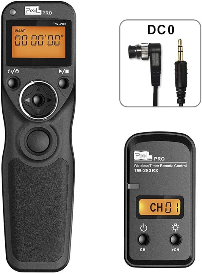 Wireless Remote Shutter Release Cable Wired Timer Remote Control TW-283DC0 Compatible for Nikon D850 D810 D800 D700 D500 D300 D300s D200 D40s D800E D810A D1X D2H D3X D1 D2 D3 D3s D4 D5 D4s F5 F6 F100 by Pixel