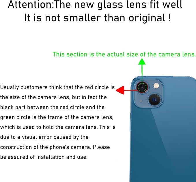 LEAFE for iPhone 13/iPhone 13 Mini Camera Lens Replacement | 2 Set OEM Original Back Rear Camera Lens Glass Replacement Kit for iPhone 13/13 Mini with Pre-Installed Adhesive - Image 4