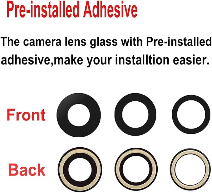 LEAFE for iPhone 12 Pro Max Camera Lens Replacement | 2 Set OEM Original Back Rear Camera Lens Glass Replacement Kit for iPhone 12 Pro Max with Pre-Installed Adhesive - Image 3