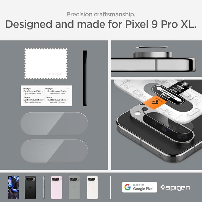 Spigen Glas.tR EZ FIT Optik Camera Lens Protector for Pixel 9 Pro XL | GlasTR EZ Fit Optik, 9H+ Tempered glass, Scratch resistant, Original photo quality, Auto-align tray, Case-friendly, 2Pack - Image 7