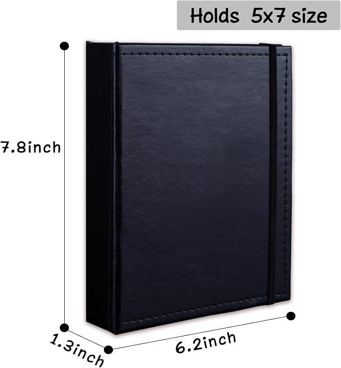 Small Photo Album 5x7 52 Pockets Leather Cover Picture Book Holds 5x7 Photos for Wedding, Baby, Family, Graduation - Image 4