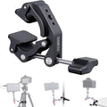 Came-TV Universal 18-50mm Camera Clamp Mount for Insta360/GoPr0, Heavy-Duty Aluminum Alloy with 1/4" & 3/8" Threads, Motorcycle Mirror/Car Headrest Rod Clamp for Camera/LED Light/Microphone - 61012 by Came-TV