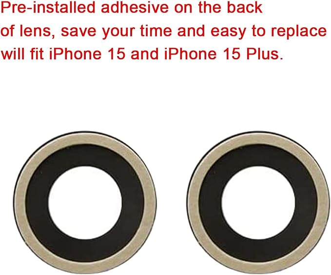 OEM Back Rear Camera Lens Glass Replacement for iPhone 15 and iPhone 15 Plus with pre-Installed Adhesive and Reparing Toolkit - Image 4