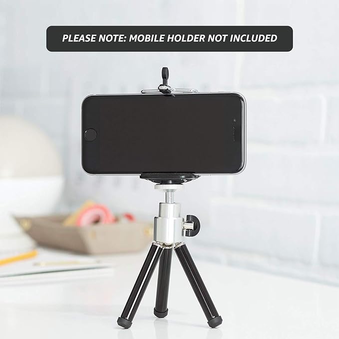 Amazon Basics Lightweight Portable Mini Travel Tripod with 360° Ball Head, Adjustable Height, Desktop, Black - Image 6