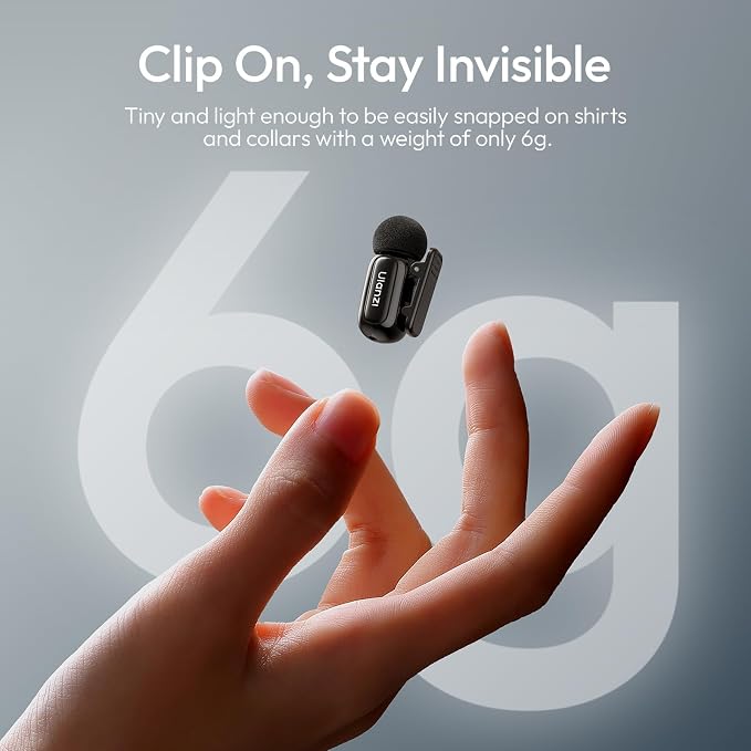 ULANZI A200 Mini Mic Wireless Lavalier Lapel Microphone for iPhone 17/16/15 Type-C, 48kHz/24-bit, Plug & Play, Smart Noise Cancelling, Digital Display, 30H Battery for Video Recording - Image 2