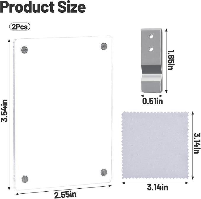 Car Picture Holder 2Pcs Car Picture Frame 3.5"x2.5" Acrylic Sun Visor Photo Clip Visor Accessories Photo Display - Image 2