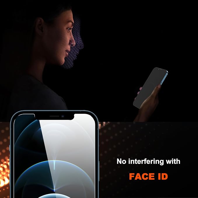 YMHML 2 Pack for iPhone 12 Pro Max Privacy Screen Protector Tempered Glass, Anti Spy Privacy Screen for iPhone 12 Pro Max Accessories, Case Friendly Private Film - Image 4