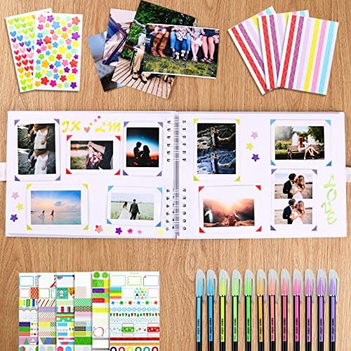 Vienrose Scrapbook Album 80 Pages 11x8 Inch Black - Image 6