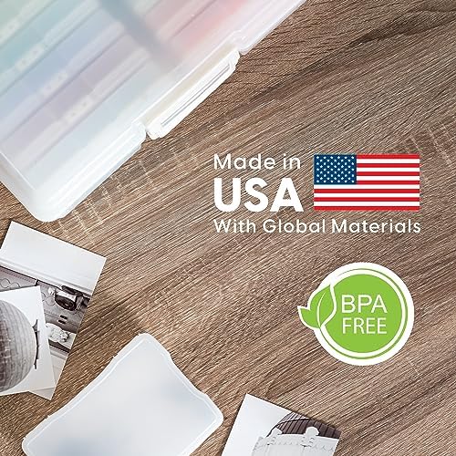 IRIS USA Photo Storage Box |Made in USA| 16 Cases - (2-Pack) - Pearl - Image 2