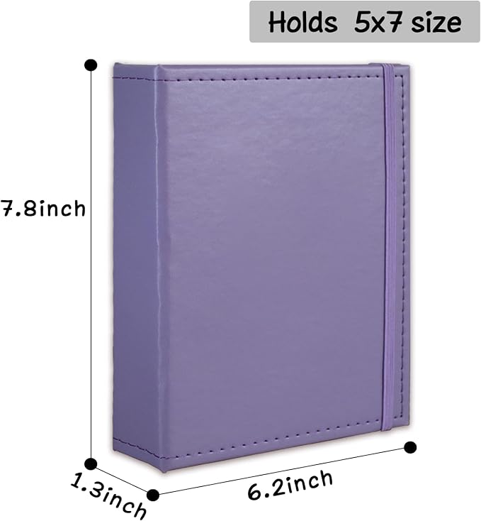 Small Photo Album 5x7 52 Pockets Leather Cover Picture Book Holds 5x7 Photos for Wedding, Baby, Family, Graduation - Image 4